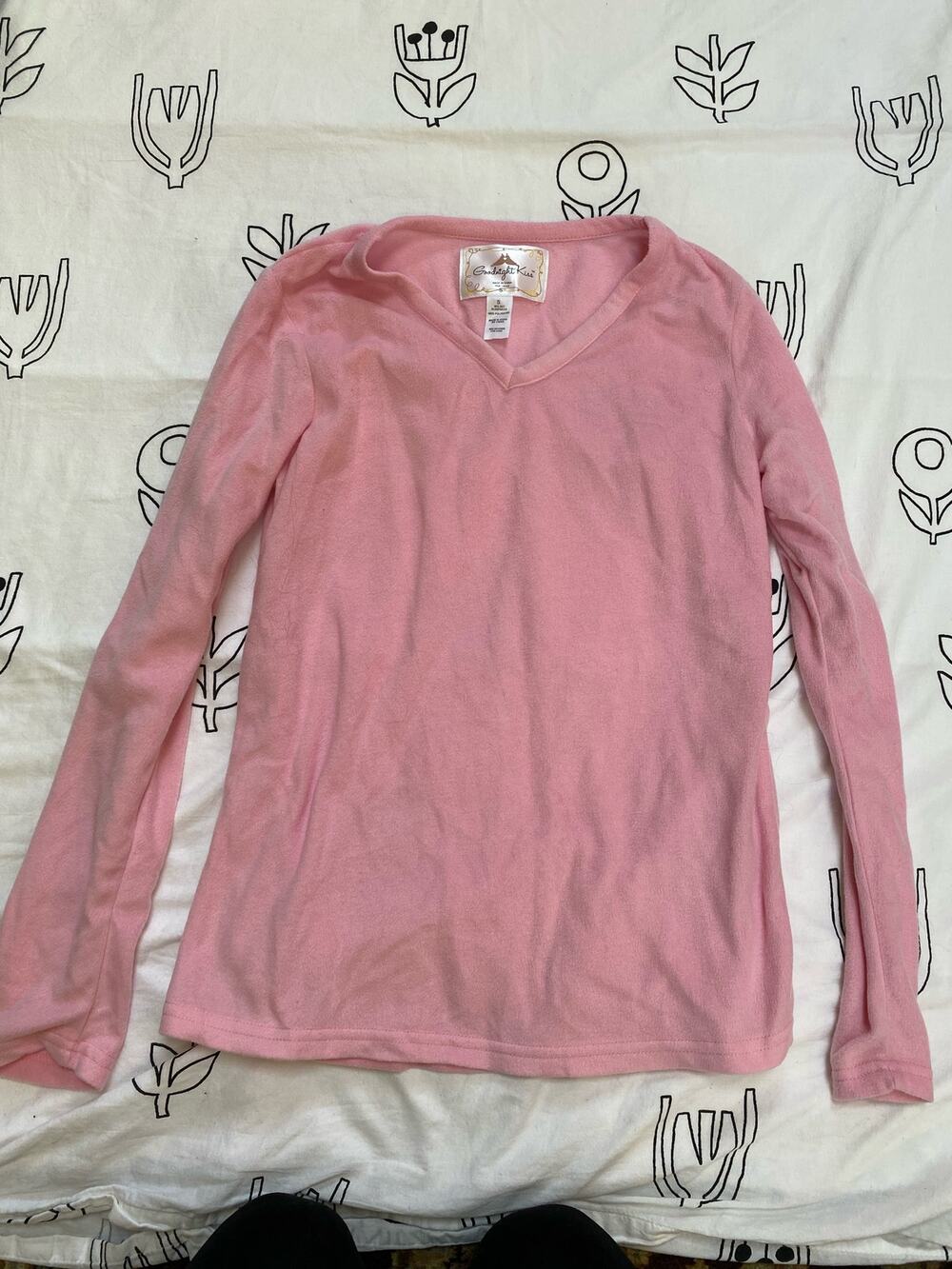 Goodnight Kiss Sleepwear Pink Fuzzy Top